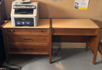Large wood desk with marble top