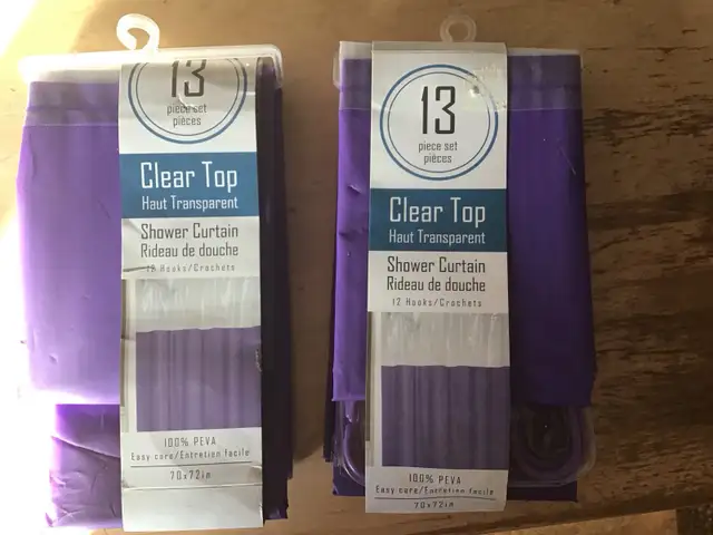 Brand New Clear to Haut Transerant Shower Curtain 7o" x 72"-each in Bathwares in Oakville / Halton Region - Image 2