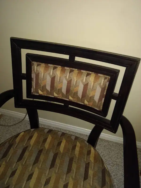 Large Wood Armchair with Fabric Seat and Back in Chairs & Recliners in Kingston - Image 4