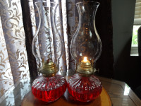 Two gorgeous night  table lamps can be used with oil or Kerosine