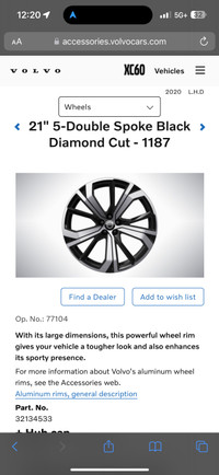 Looking  for 22” Double spoke black diamond cut XC60 Volvo Rims 