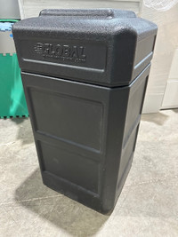 Black, Hard Plastic, Square Garbage Can with removal Lid