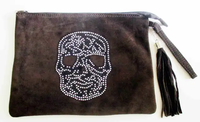 Woman’s Vintage Wrist Clutch Brown Suede Leather Bag in Women's - Bags & Wallets in City of Toronto - Image 2