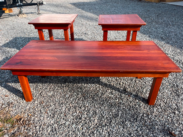 Solid Cherry Wood Coffee Table with 2 Side Tables in Coffee Tables in St. Catharines - Image 4
