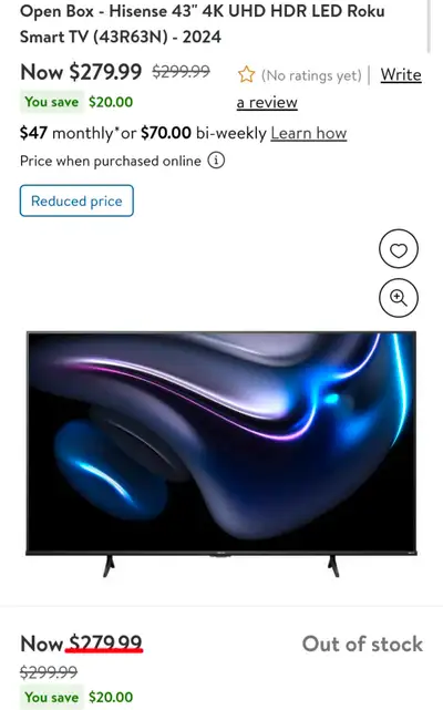 These are all new open box 43" Hisense 4K Roku Smart tv's. Model 43R63N (2024) Price is NOT NEGOTIAB...