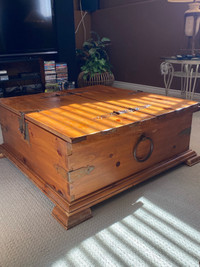 Wooden coffee table with storage 