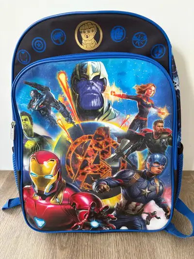Kids marvel avengers backpack It has a main zippered compartment and a front zippered pocket. Side m...