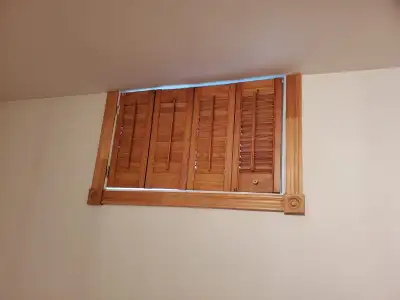 4 wooden windows with frame 23 x 33 cm (the window) bois massif , View more