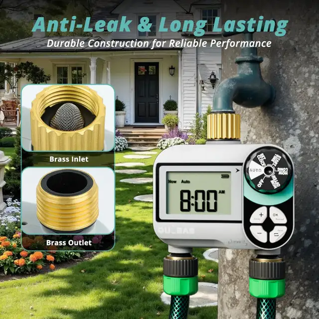 2 Zone Digital Hose Timer Brass Sprinkler Timer Rain Delay Auto in Outdoor Tools & Storage in Oshawa / Durham Region - Image 7