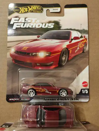 New Hot Wheels Premium Fast and Furious Letty Ortiz Nissan 240SX S14 1/64 diecast car with Real Ride...