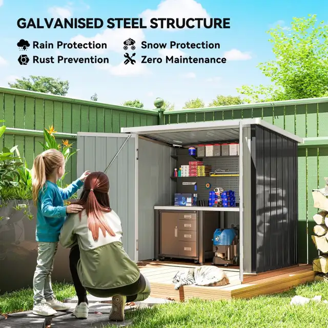 5x3 Metal Garden Storage Shed with Double Door, Durable Metal Sh in Outdoor Tools & Storage in Markham / York Region - Image 5