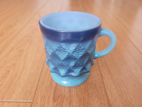 Fire King Anchor Hocking Kimberly Diamond blue Vintage Mug