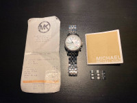 Michael Kors Silver Crystal Watch - Like New!