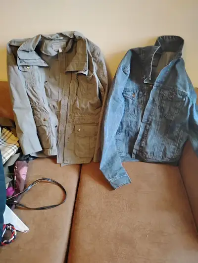 Men's jean jacket and woman's jacket, View more