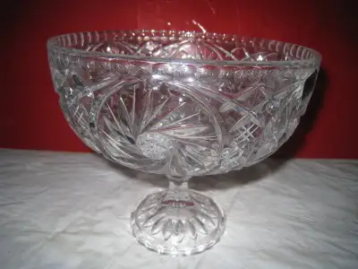 Hand Made Lead Crystal Bowl On A Pedestal From LAUSITZER GLAS, View more