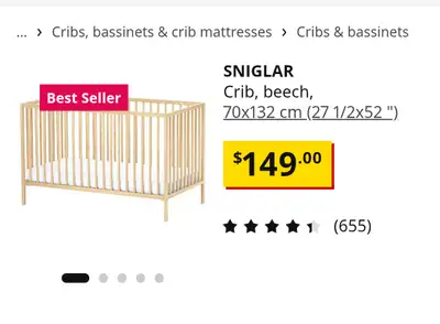 Ikea Crib, View more