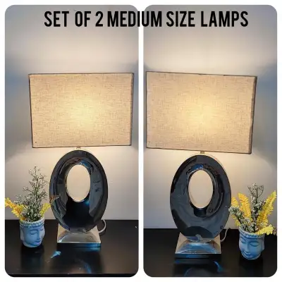 Set of 2 lamps with a FREE buddha vase, View more