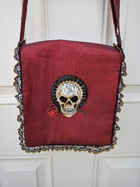 Gothic Skull Rose Messenger Bag Purse