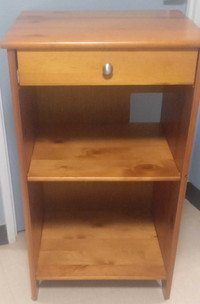 Cabinet with drawer and shelf pine