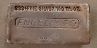 Lingot en argent 100 oz engelhard silver bar .999