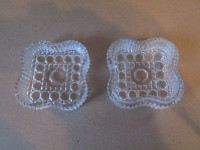 pair of small square glass dishes