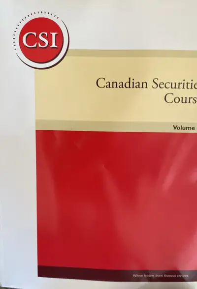 I'm selling my CSI Canadian Securities Course textbooks, Volumes 1 and 2, essential for anyone looki...