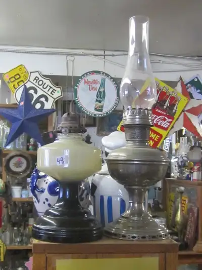 1930s GLASS KEROSENE LAMPS LANTERNS $20 to $50 EA. CABIN DECOR, View more