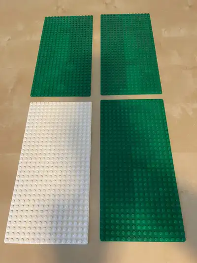 Lego Vintage, set of 4 thin baseplates 16x32-studs,, View more