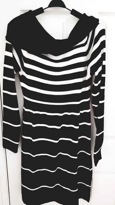 NEW Dress Black White Rayon Stretch Mini Sexy Fitted for Women, View more