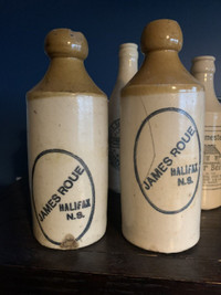 James Roue Halifax ginger Beer crock bottles