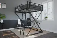 DHP X-Loft Bed, Twin Bunk Bed with Desk