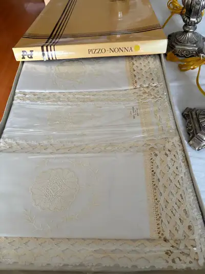 Rare Vintage Italian Embroidered Luxury Bedding Set, View more
