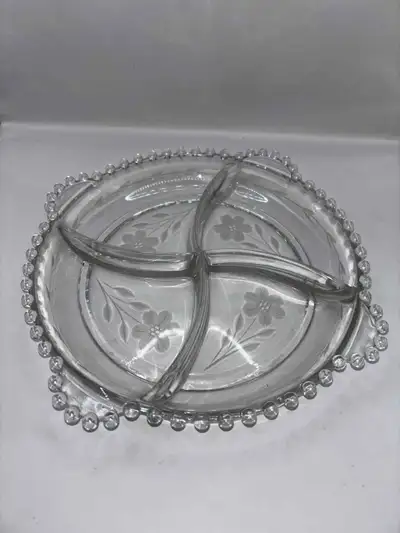 Imperial Glass Serving Dish - 4 Section - 9 3/4in Diameter, View more