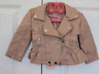 Baby Girl biker jacket in Dusty Pink, 12 mo, brand new with tags