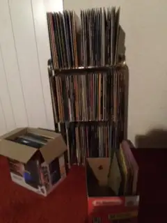 Whole collection 33's 45's, 78's, stand, turntable and extra's
