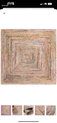 7’ Square Flatweave Area Rug