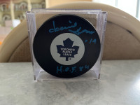 Dave Keon Toronto Maple Leafs signed autographed puck with coa.