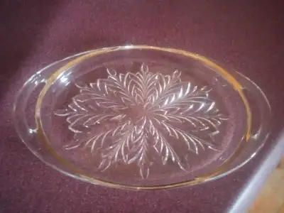 Gold Rimmed 2 Handled Glass Relish Tray, View more