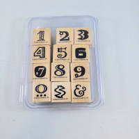 Rubber Stamp Stampin’ Up! Crazy Numbers Set Wood Mounted 2003 Co