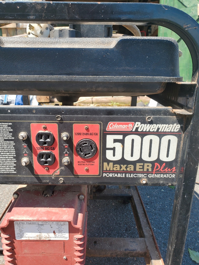 5000W Coleman generator in Outdoor Tools & Storage in Charlottetown