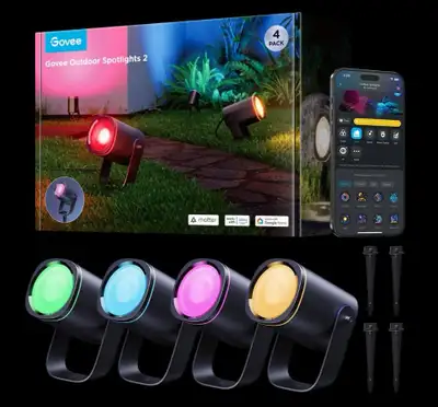 Govee Outdoor Spotlights 2 - 4 packs (Black), View more