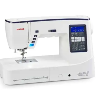 This Janome Skyline S6 AE sewing machine is equipped with 196 built-in stitches, 91 needle positions...