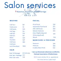 Waxing, facial, manicure and pedicure, Salon