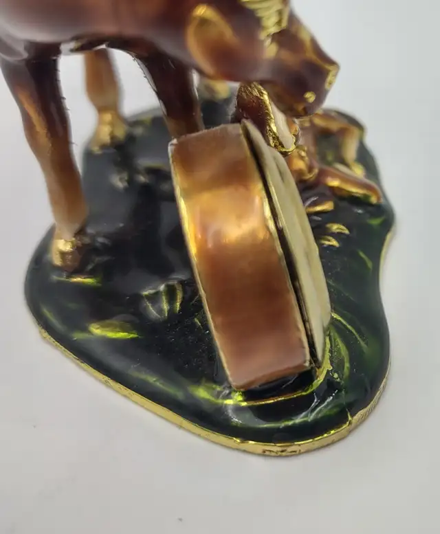 Enamel Horse and Foal Desk Clock *Not Running in Home Décor & Accents in Windsor Region - Image 6