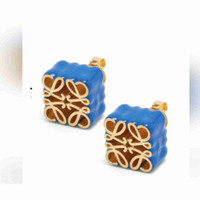 LOEWE Blue  Enamel Anagram Stud earrings - excellent condition!