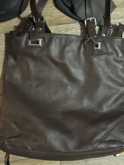 Danier Brown Leather Tote Bag, View more