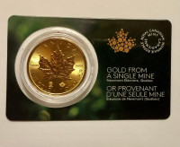 1 oz Canada 2023 9999 Fine Gold Single Mine $50 Coin in Assay