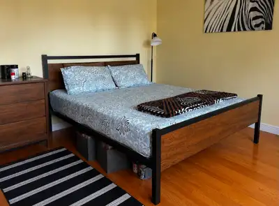 Queen size Bed Frame + Mattress – Excellent Condition | Must Go, View more