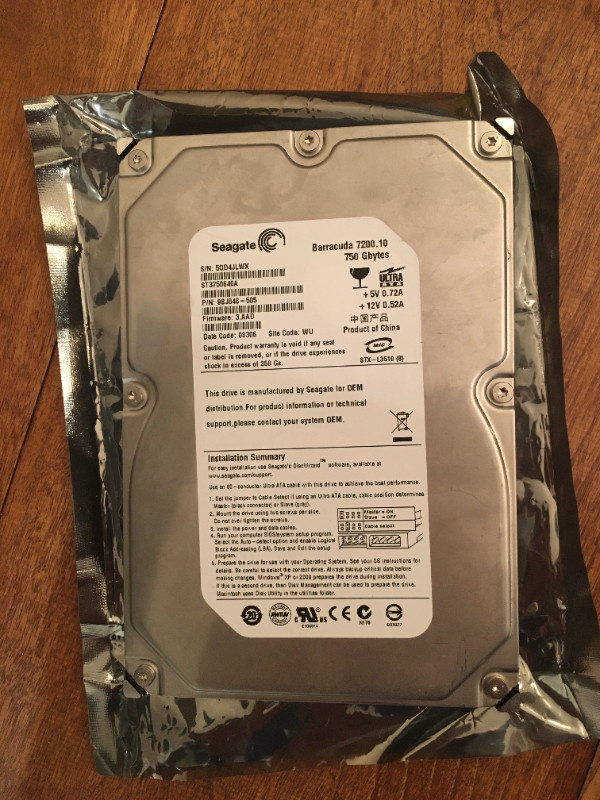 250GB 3.5" Hard Disk Drive in System Components in Ottawa - Image 2