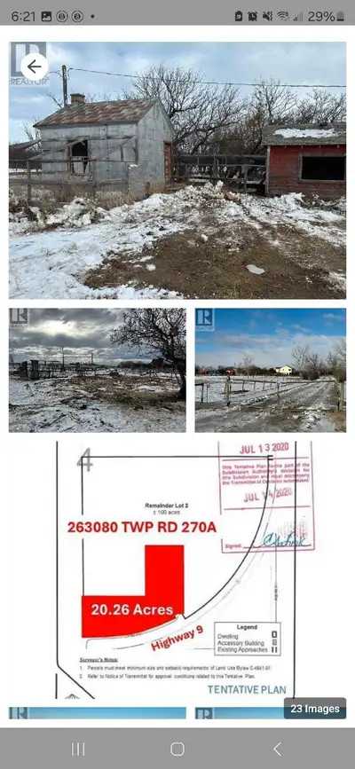 Hello I have 20 acreage land for lease near Irricana just off of hwy 9. There is 2 wells and power....